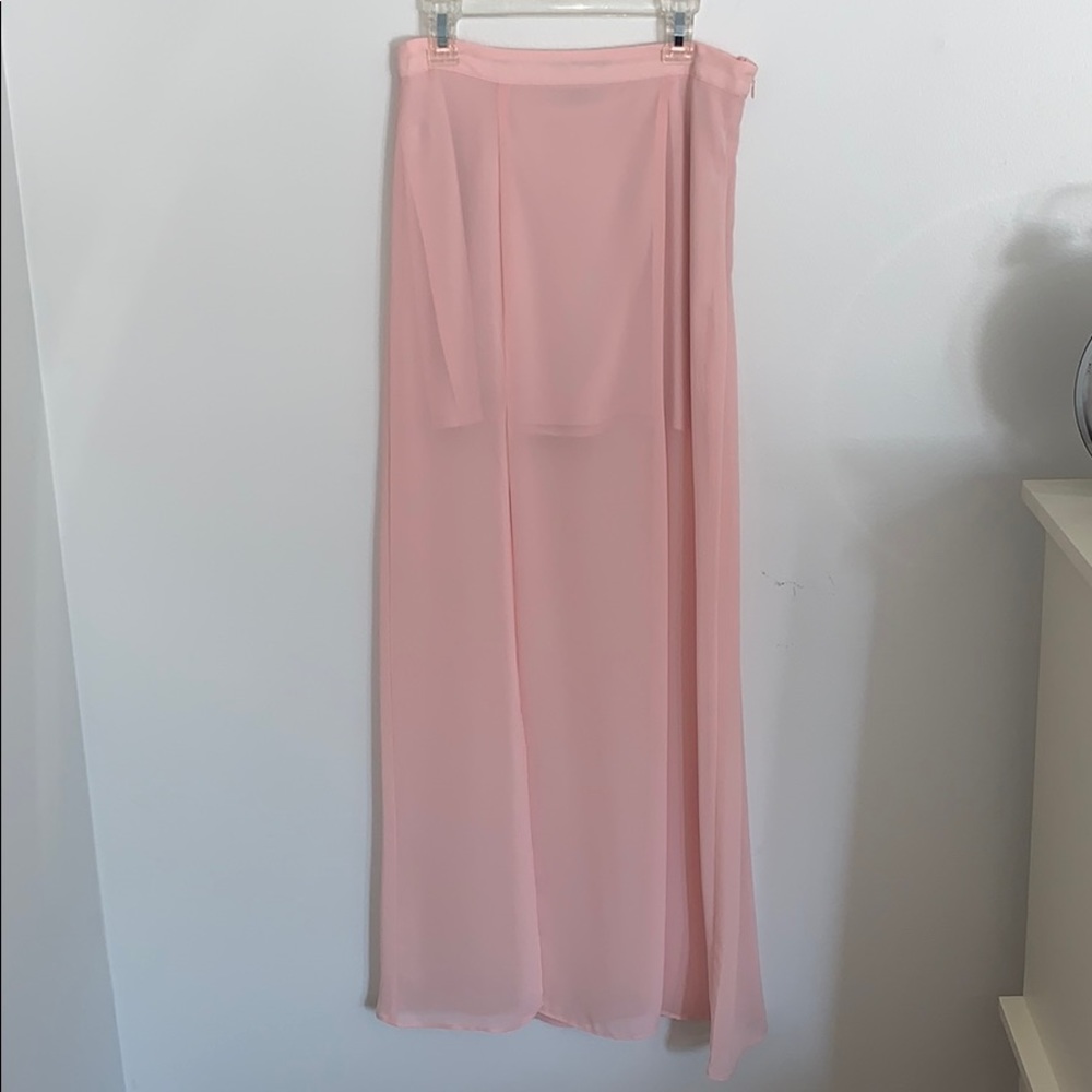 Baby Pink Dual Split Maxi Skirt
